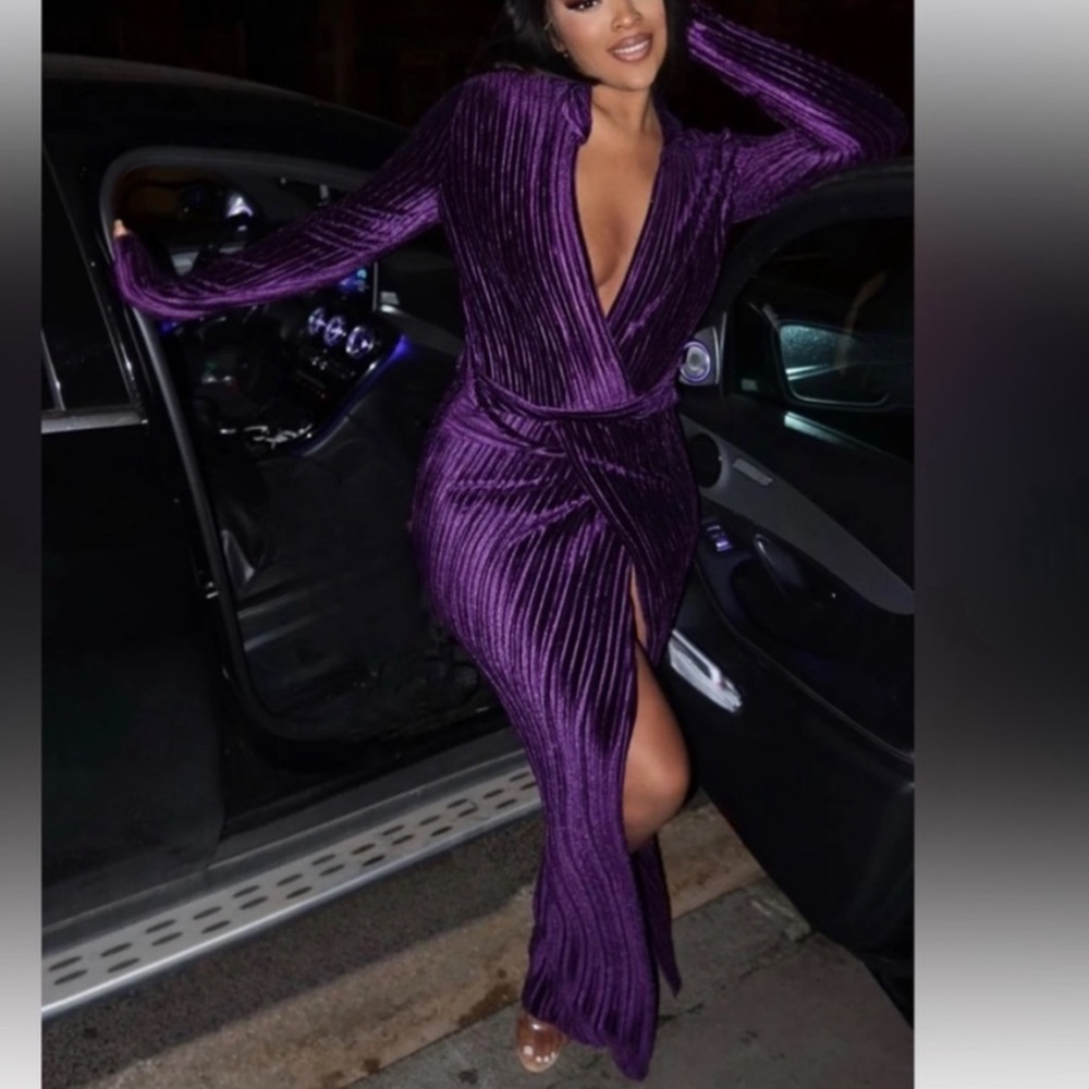 Purple Velvet Dress